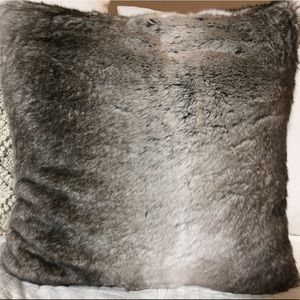 wolf fur pillow